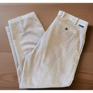Nautica Corduroy Pants Men 40x30 Beige Pockets Preppy Dressy
